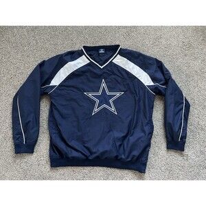 Dallas Cowboys NFL 90s Swing Route Men's V-neck Pullover Jacket Vintage Size L